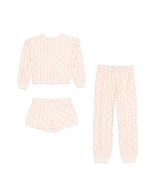 Girls' Brushed Jersey Top, Shorts & Pants Pajamas Set - Big Kid