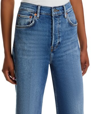 High Rise Wide Leg Cropped Jeans in Mid 70s