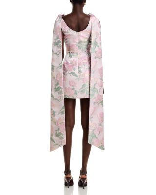 Gita Light Pink Brocade Scoop Neck Mini Dress