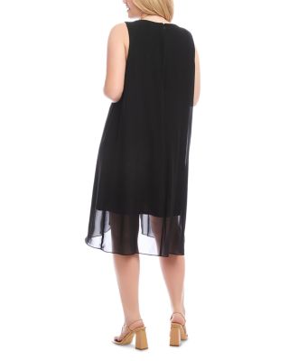 Plus Size Sleeveless Draped Crossover Dress