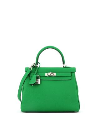 Pre-Owned HERMÈS - Kelly 25 Handbag Green Togo with Palladium Hardware