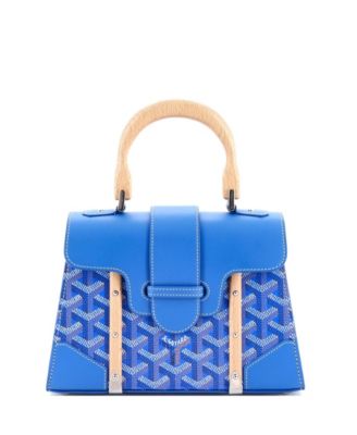 Pre-Owned Goyard - Mini Structured Saigon Top Handle Bag Coated Canvas with Leather