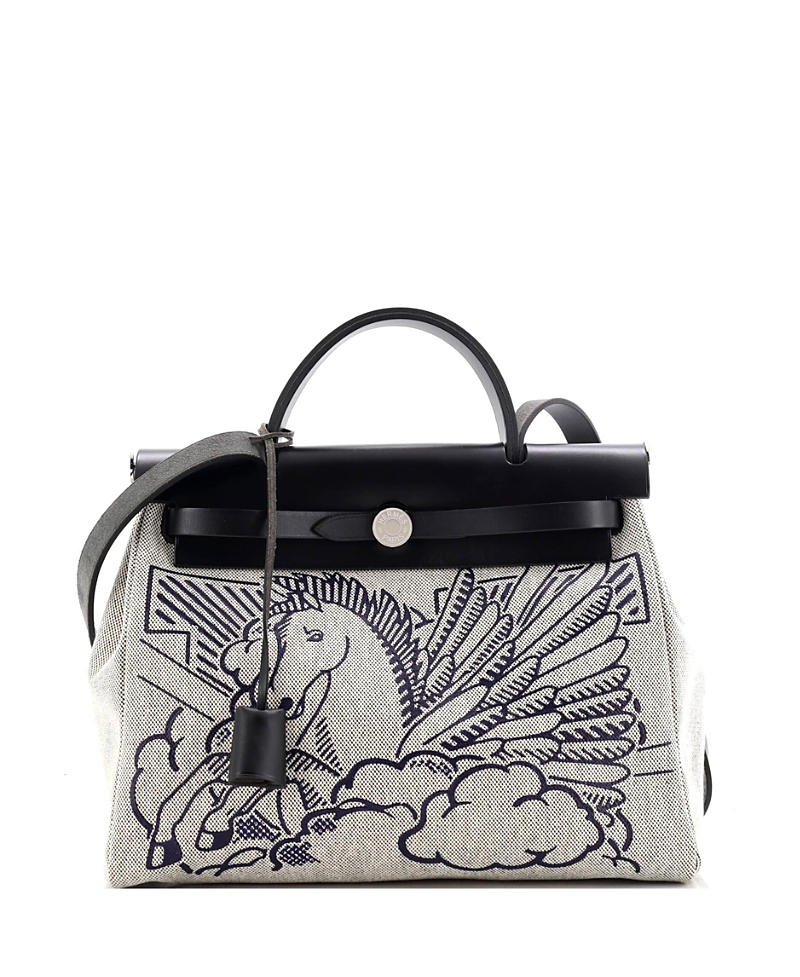 Pre-owned Pre-owned Hermes Hermes 31 Herbag Zip Pegase Pop Toile And Leather In Multi