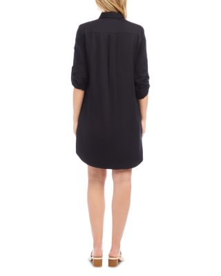 Roll Tab Embroidered Shirtdress