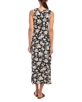 Sleeveless V Neck Midi Dress