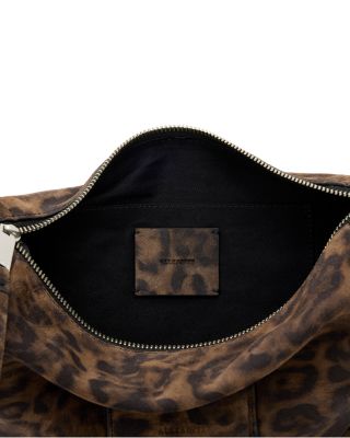 Madea Leopard Print Suede Crossbody