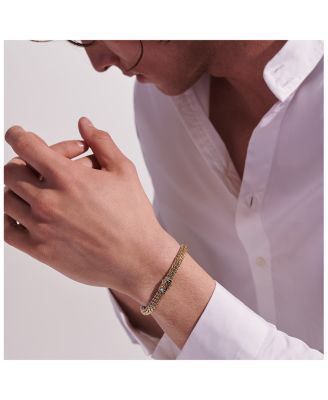 18K Yellow Gold & Sterling Silver Icon Bracelet, 6.5mm