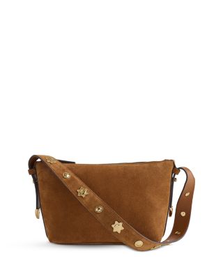 Sun Medallion Suede Shoulder Bag