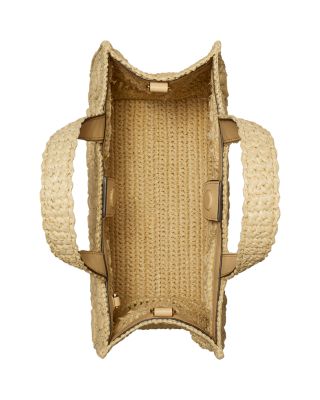 T Monogram Raffia Square Tote