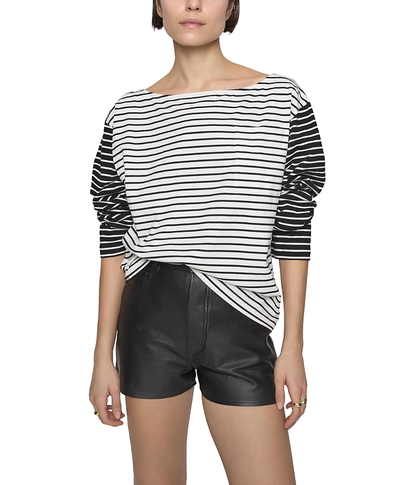 Rebecca Minkoff Ruby Stripe Pocket Cotton Jersey Top