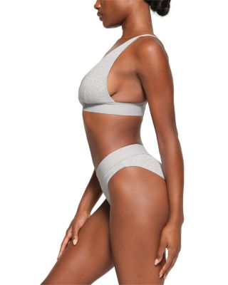 Cotton Rib Plunge Bralette 