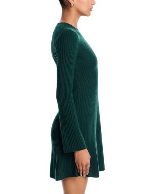 100% Cashmere Contour Ribbed Mini Dress - Exclusive