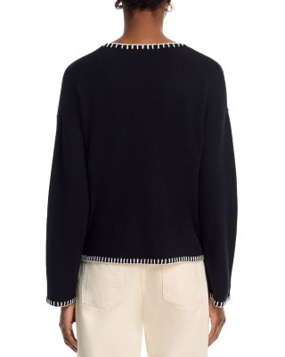 100% Cashmere Whipstitch Crewneck Sweater - Exclusive