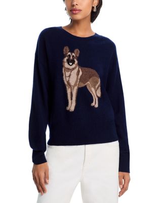 100% Cashmere German Shepard Dog Crewneck Sweater - Exclusive