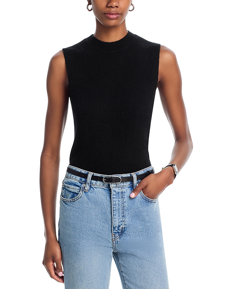 Aqua Crewneck Cashmere Sweater Vest - Exclusive In Black