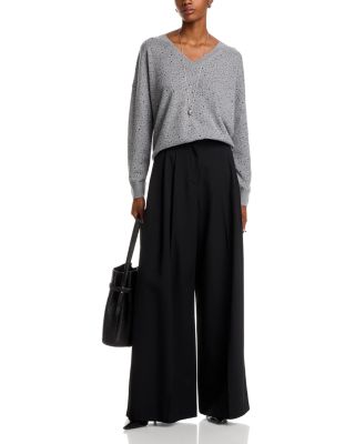 100% Cashmere V Neck Crystal Sweater - Exclusive