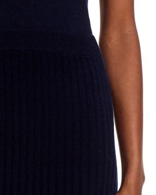 100% Cashmere Ribbed Midi Skirt - Exclusive