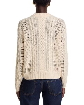 100% Cashmere Multi Cable Drop Shoulder Sweater - Exclusive
