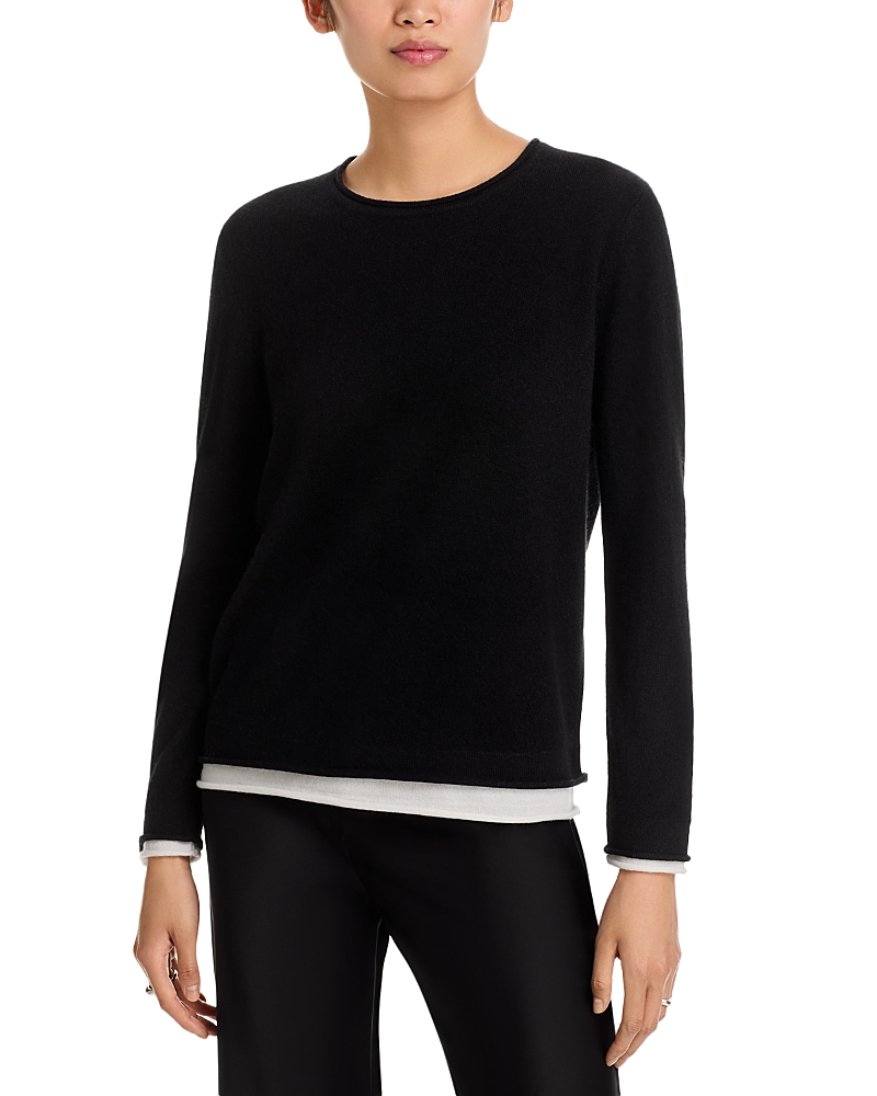 C By Bloomingdale's Cashmere Double Layer Cashmere Crewneck Sweater - Exclusive In Multi