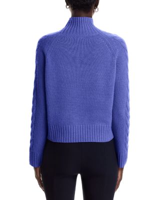 100% Cashmere Cable Mock Neck Sweater - Exclusive