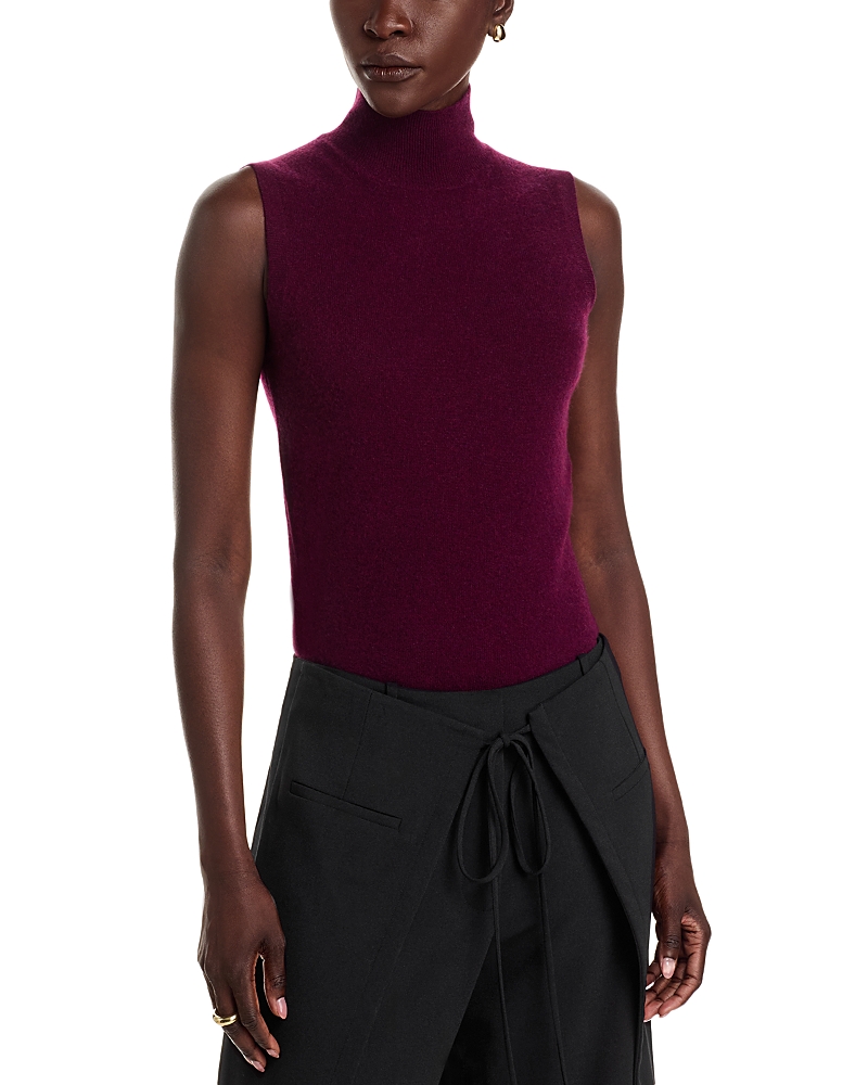 C By Bloomingdale's Sleeveless Cashmere Sweater - Exclusive In Burgundy