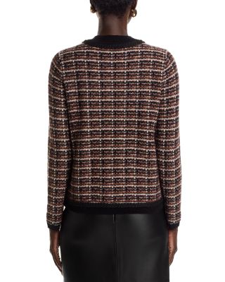 100% Cashmere Tweed Crewneck Cardigan - Exclusive