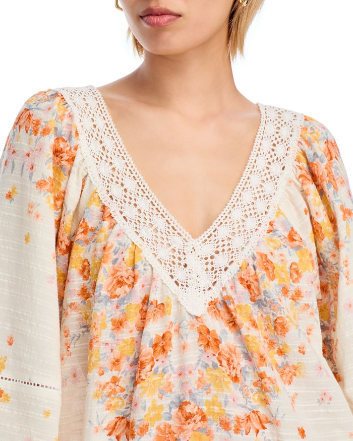 Placed Floral Print Mini Dress