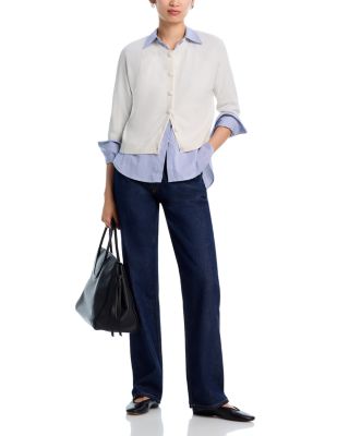 AQUA AQUA 100% Cashmere Crewneck Cardigan - Exclusive