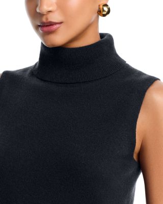 100% Cashmere Split Hem Turtleneck Tank - Exclusive