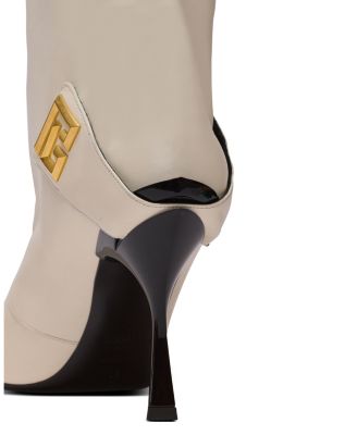 Women's Twist Heeled Leather Boots