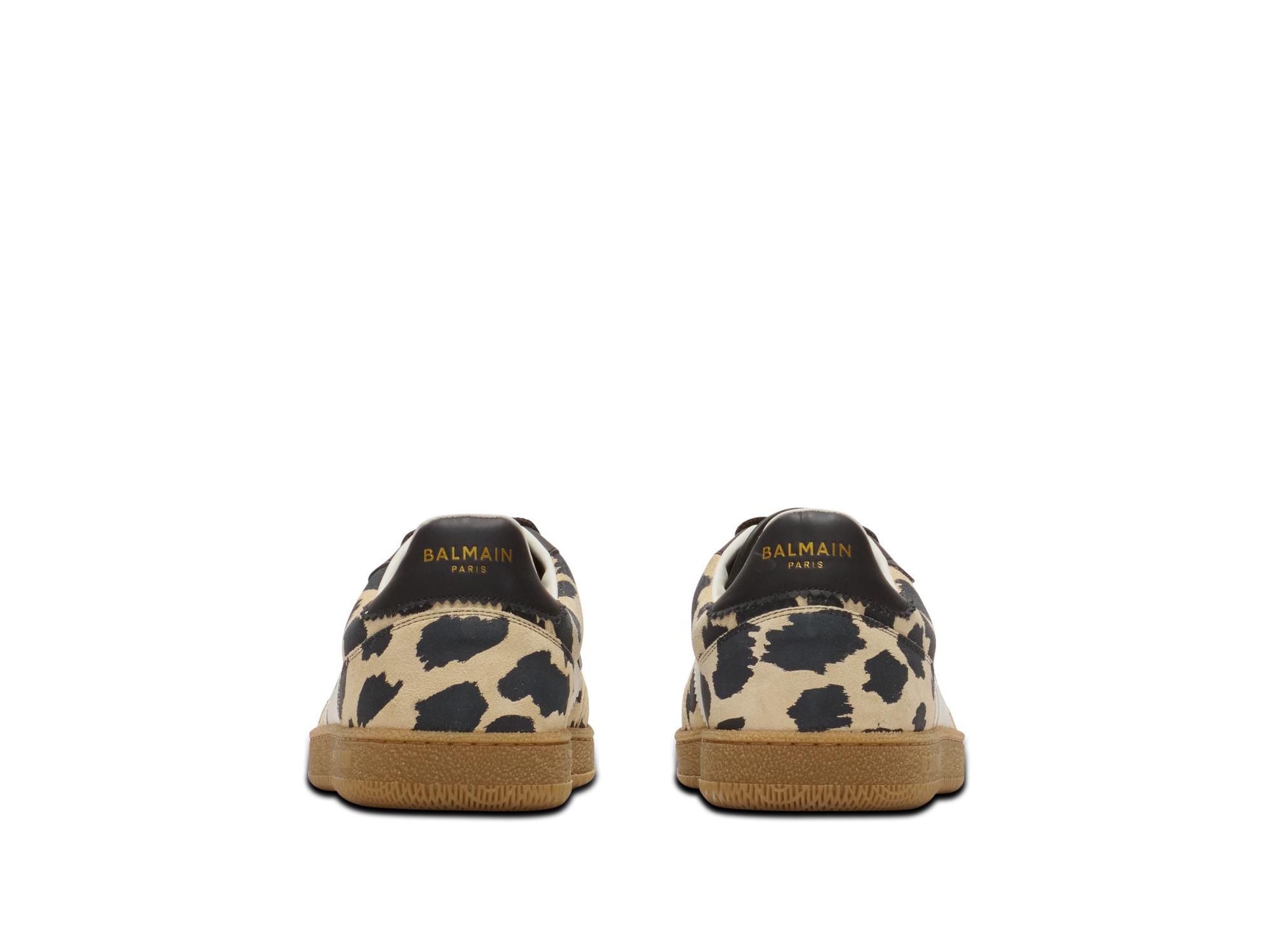 Women's Swan Leopard Print Suede Leather Trainers — Image 4