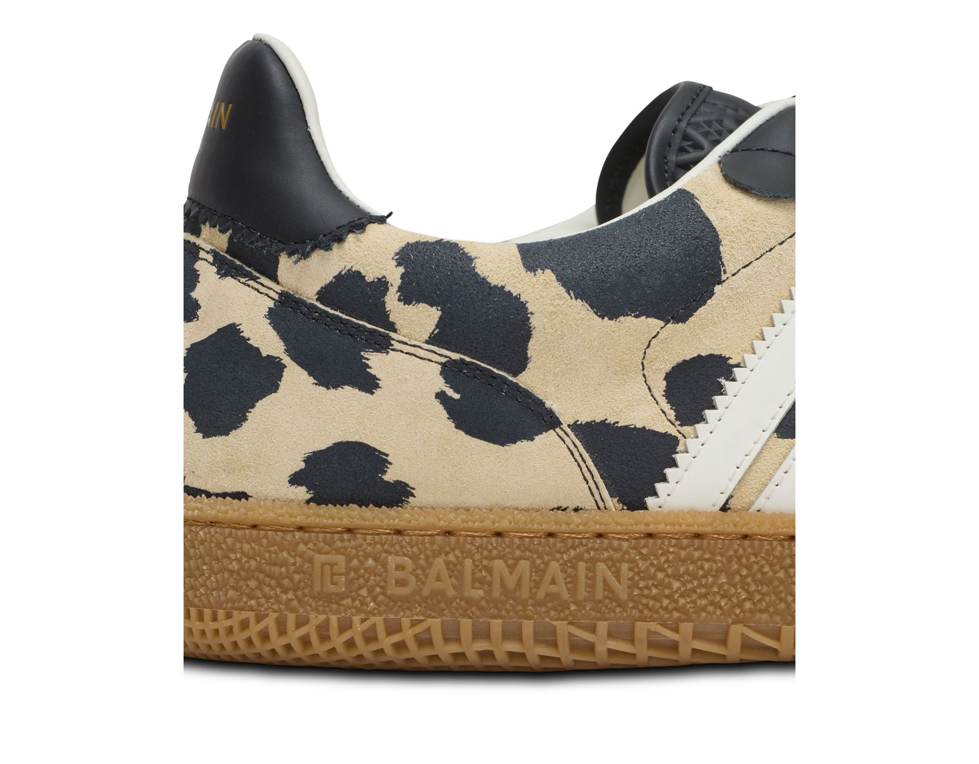 Women's Swan Leopard Print Suede Leather Trainers — Image 8
