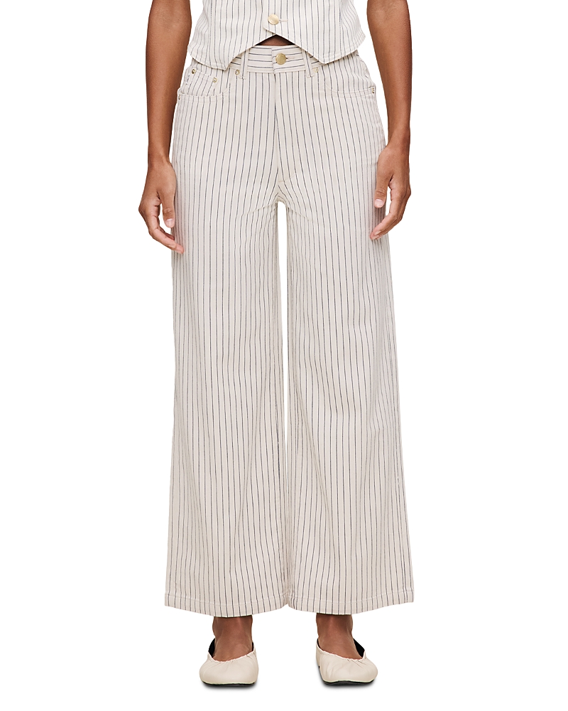 DL1961 Hepburn High Rise Ankle Wide Leg Jeans in Seashell Stripe