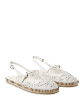 Jimmy Choo - Women's Embroidered Slingback Flats