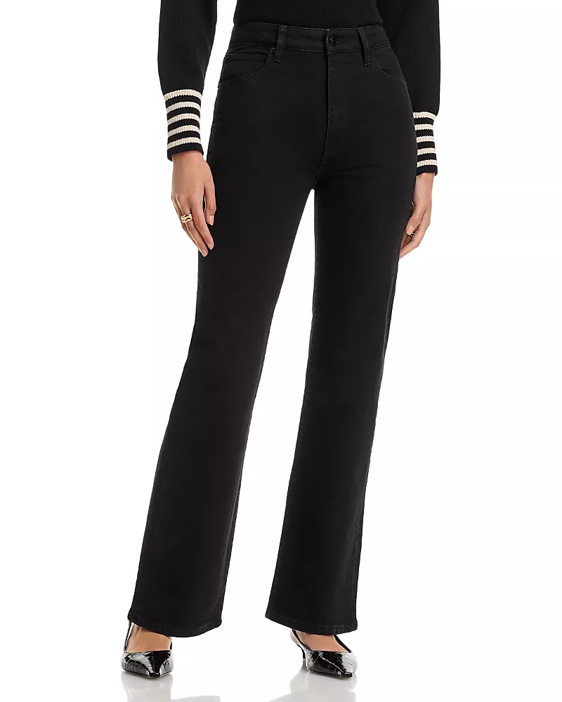 Frame The Arrow High Rise Bootcut Jeans in Black