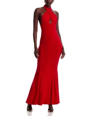 Cross Halter Fishtail Gown