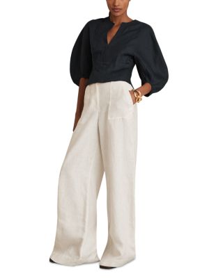 Remi Linen Balloon Sleeve Top