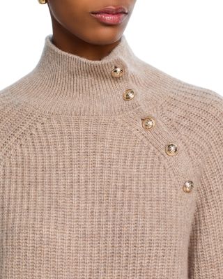 100% Cashmere Button Raglan Sleeve Sweater - Exclusive