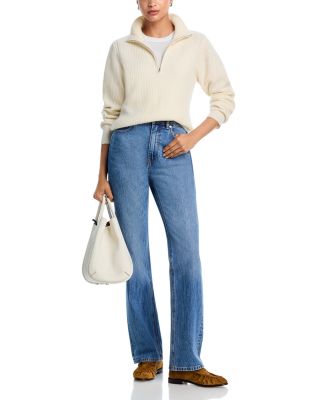 100% Cashmere Zip Neck Sweater - Exclusive