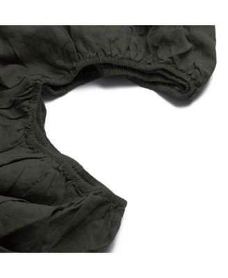 Piglet in Bed - Plain Linen Fitted Sheet, King