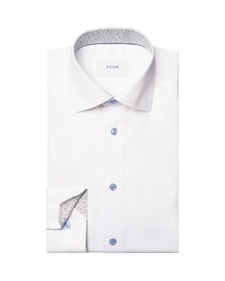 Contemporary Fit Twill Shirt with Geometric Details