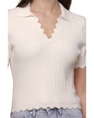 Ribbed Scalloped Edge Top