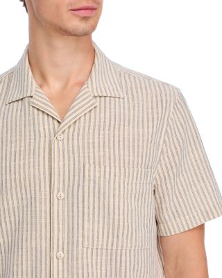 Regular Fit Striped Camp Shirt