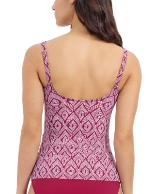 Plume Square Neck D Cup Tankini &amp; Tutti Fruitti Shirred High Waist Bottom