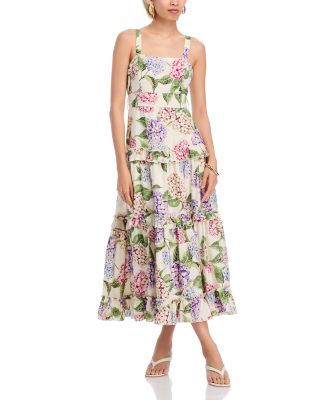Hydrangea Tiered Midi Dress - Exclusive