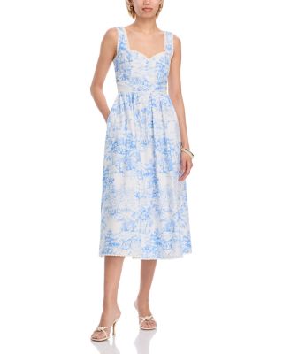 Forest Toile Poplin Midi Dress - Exclusive