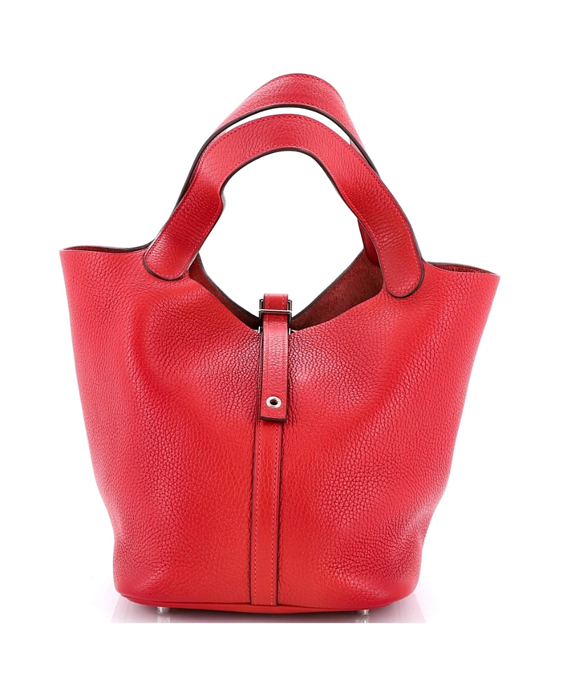 Pre-owned Pre-owned Hermes Hermes Mm Picotin Lock Bag Clemence In Red