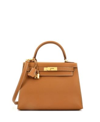 Pre-Owned HERMÈS - Kelly 28 Handbag Brown Epsom with Gold Hardware