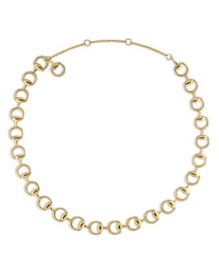 18K Yellow Gold Horsebit Short Necklace, 13"