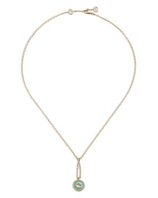 18K Yellow Gold Diamond & Amazonite Interlocking Necklace, 16.5"